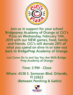 BPA 2018-2019 February Cici's Pizza Spirit Night 