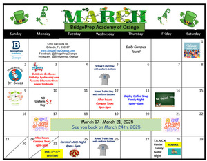 ✨ March 2025 calendar for all the events! ✨