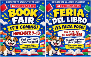 ✨ Bulldogs, get ready! The Scholastic Book Fair is coming November 9–13! 